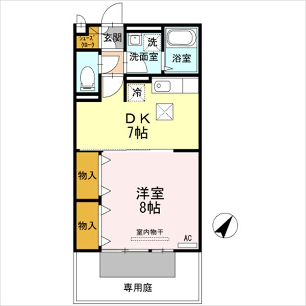 広めな１ＤＫ。ゴミは業者回収なので指定袋も購入不要！！
