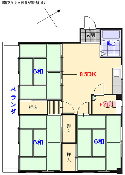 全戸南向きで日当り良好。