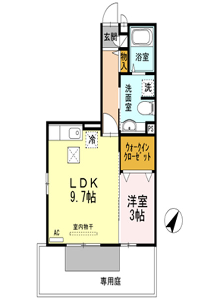 広めな１ＤＫ。ゴミは業者回収なので指定袋も購入不要！！